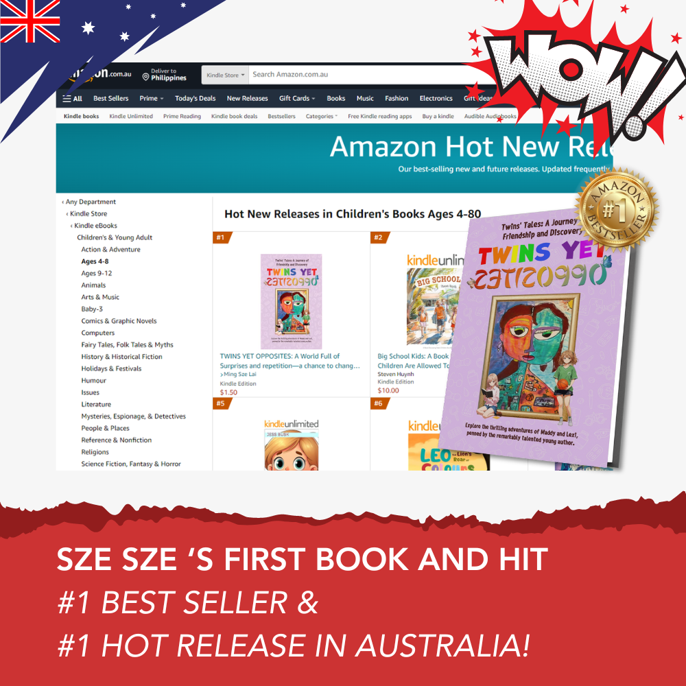 SZE SZE ‘S FIRST BOOK AND HIT #1 BEST SELLER & #1 HOT RELEASE IN AUSTRALIA!