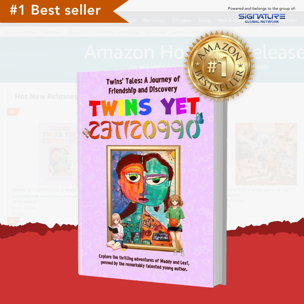 Twins Tale book as AMAZON #1 Best seller with the symbol